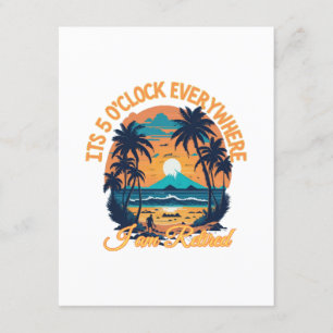 Carte D'accompagnement Il est 5 heures partout où je suis retraité