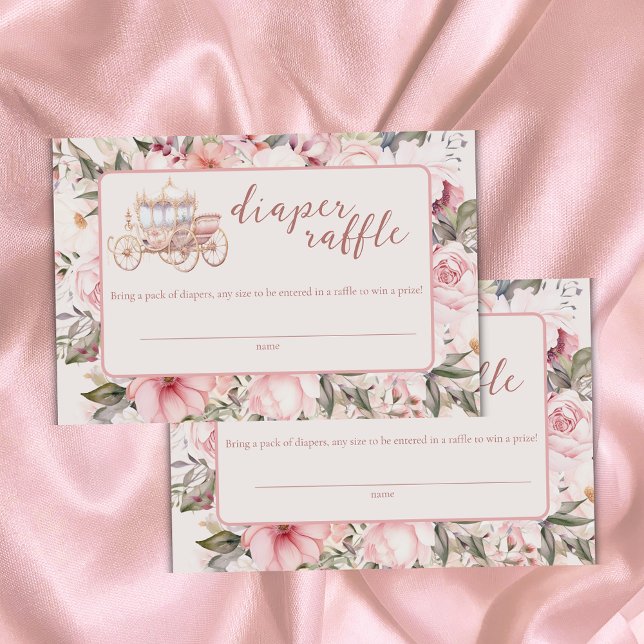 Carte D'accompagnement Il était une fois rose princesse Diaper Raffle (Créateur téléchargé)