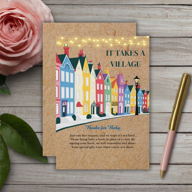 Carte D'accompagnement Il faut un Baby shower artisanal moderne de villag (Créateur téléchargé)