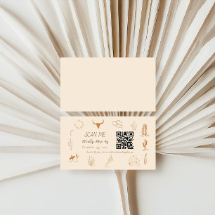 Carte D'accompagnement Illustration de cow-boy occidental Boho Mariage Sc