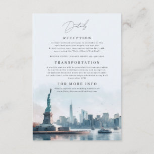 Carte D'accompagnement Illustration de l'aquarelle de New York Mariage Sk