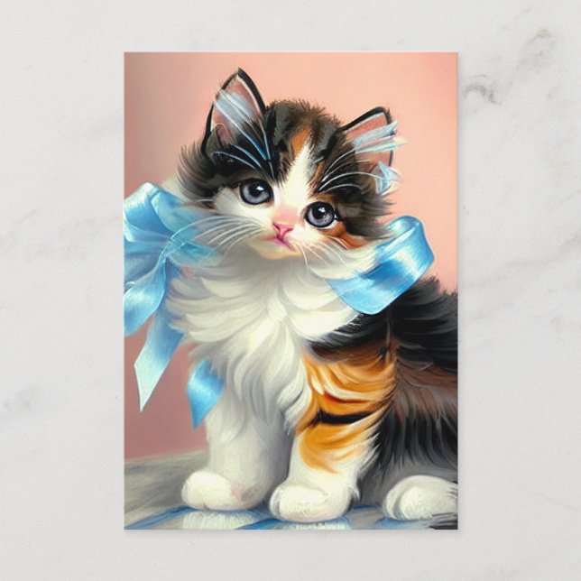 Carte D'accompagnement Illustration vintage Calico Kitten (Devant)