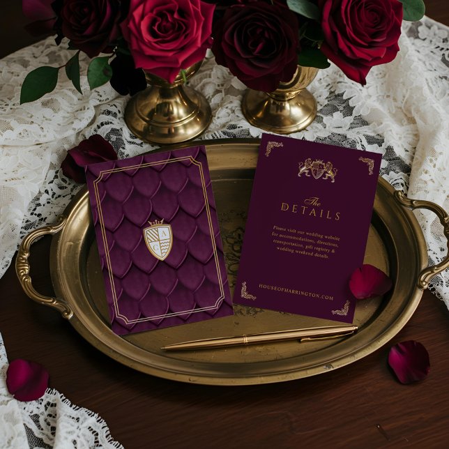 Carte D'accompagnement Imaginaire Royal Muse Échelle Dragon & Cimetière L (Royal Muse Fantasy Dragon Scale & Lion Crest Enclosure Card)