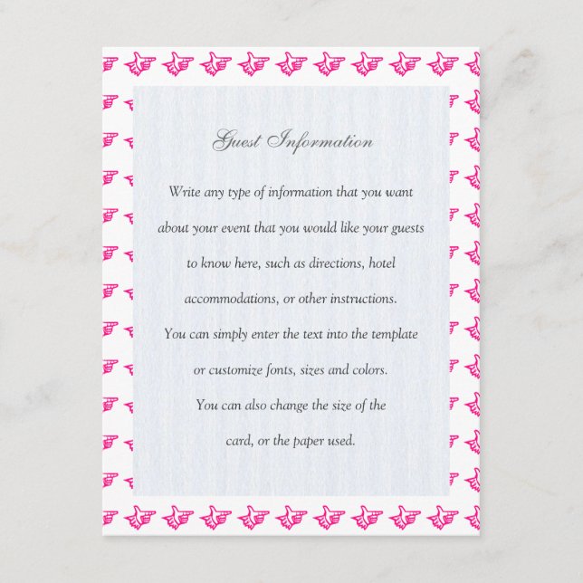 Carte D'accompagnement Index rose (Devant)