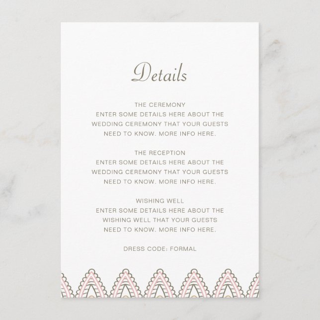 Carte D'accompagnement Indian Elegant Mehndi Hindu Détails du Mariage (Devant)
