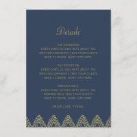 Indian Luxury Blue Gold Mehndi Détails du Mariage