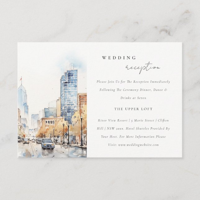 Carte D'accompagnement Indianapolis Indiana Landscape Wedding Reception (Devant)