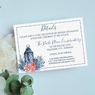 Carte D'accompagnement Indigo Bliss Branches florales Détails de la lante