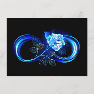 Carte D'accompagnement Infini lumineux avec rose bleue