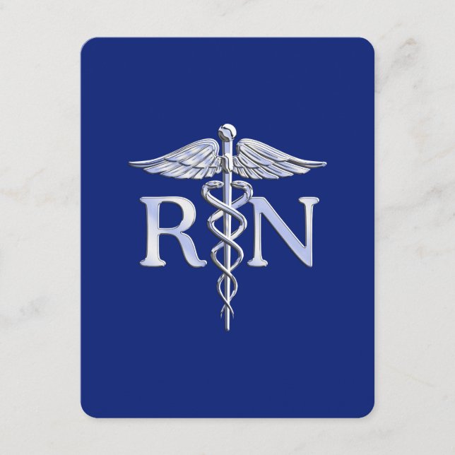 Carte D'accompagnement Infirmière autorisée RN Caduceus sur Navy Blue (Devant)