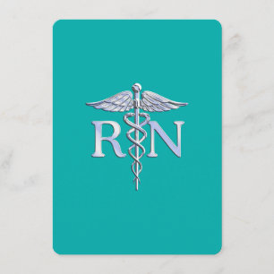 Carte D'accompagnement Infirmière autorisée RN Caduceus sur Turquoise