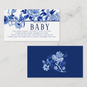 Carte D'accompagnement Influence asiatique Marine Bleu Floral Oiseaux Liv