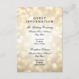 Carte D'accompagnement Informations clients mariage Parties scintillant G