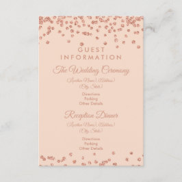 Carte D'accompagnement Informations clients Rose Gold Parties scintillant
