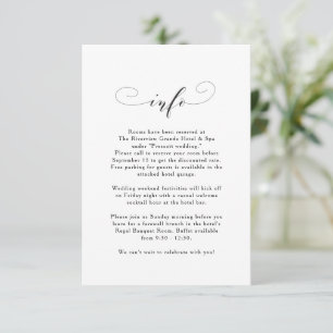 Carte D'accompagnement Informations mariage simples et simples
