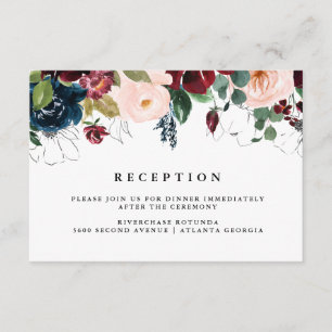 Carte D'accompagnement Informations sur la réception Floral Watercolor In