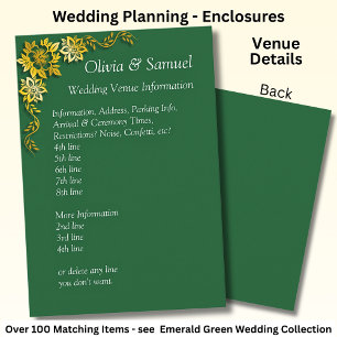 Carte D'accompagnement Informations sur le lieu de mariage - Vert émeraud