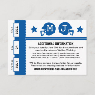 Carte D'accompagnement Informations sur le Mariage de billets de football