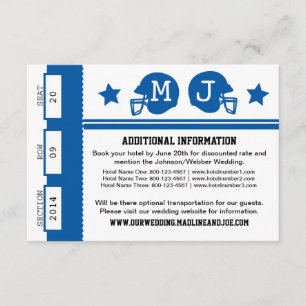 Carte D'accompagnement Informations sur le Mariage de billets de football