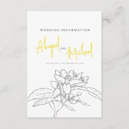 Carte D'accompagnement Informations sur le mariage de la fleur de citron