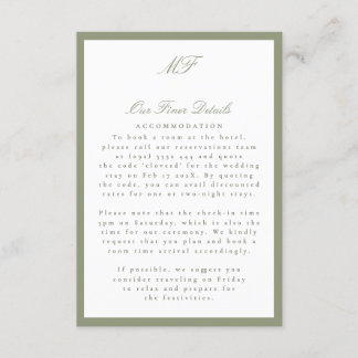 Carte D'accompagnement Informations sur le Mariage de la mesure de Tuxedo