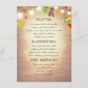 Carte D'accompagnement Informations sur le Mariage des voyants de chaîne 