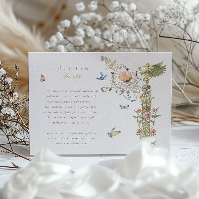 Carte D'accompagnement Informations sur le mariage du jardin Illustration (Créateur téléchargé)