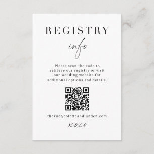 Carte D'accompagnement Informations sur le registre de mariage moderne -