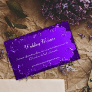 Carte D'accompagnement Informations sur le site Web de Mariage violet cla