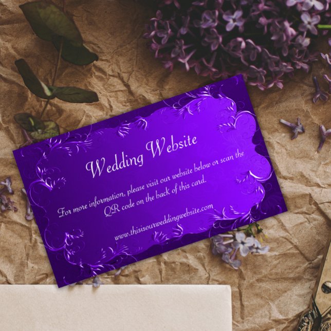 Carte D'accompagnement Informations sur le site Web de Mariage violet cla (Créateur téléchargé)