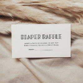 Carte D'accompagnement Infos baby shower de tombole art déco rétro