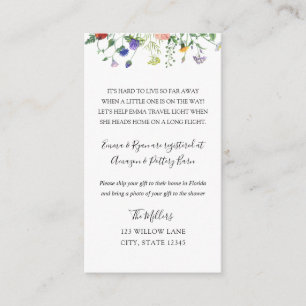 Carte D'accompagnement Infos baby shower longue distance