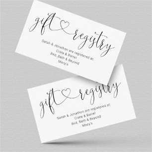 Carte D'accompagnement Inscription du Registre des cadeaux / Enceinte pou