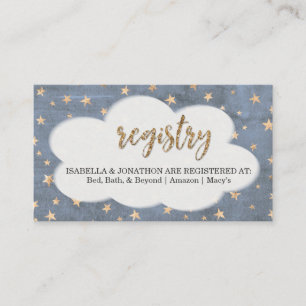 Carte D'accompagnement Inscription du registre pour l'invitation Baby sho