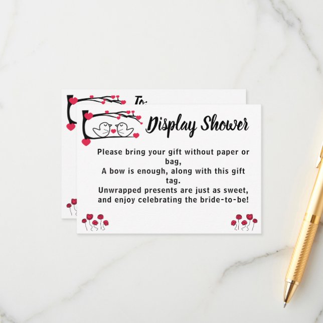 Carte D'accompagnement Inséparable Afficher Wedding shower nuptial (Devant/Arrière en situation)