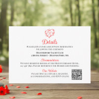 Inséparables Boho Coeur Rouge Détails de Mariage