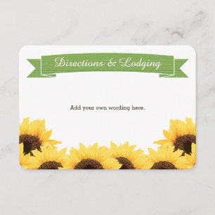 CARTE D'ACCOMPAGNEMENT INSÉRER L'ENCADREMENT VERT RUSTIQUE SUNFLOWER