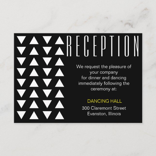 Carte D'accompagnement Insérer un accent jaune de triangles pour la récep (Devant)