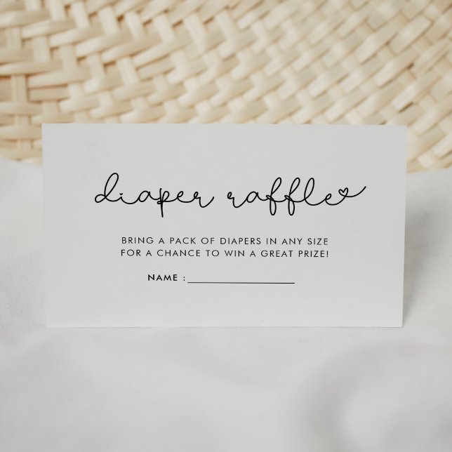 Carte D'accompagnement Insérez de tombole de baby shower de script mou (Créateur téléchargé)