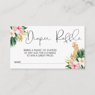 Carte D'accompagnement Insérez le billet de tombola à fleurs tropicales