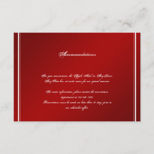 Carte D'accompagnement Insertion blanche rouge de mariage d'hiver de