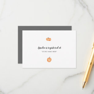 Carte D'accompagnement Insertion de Baby shower de patchs citrouille