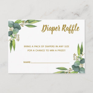 Carte D'accompagnement Insertion de baby shower d'or de verdure de