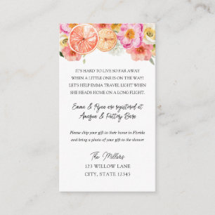 Carte D'accompagnement Insertion de baby shower longue distance