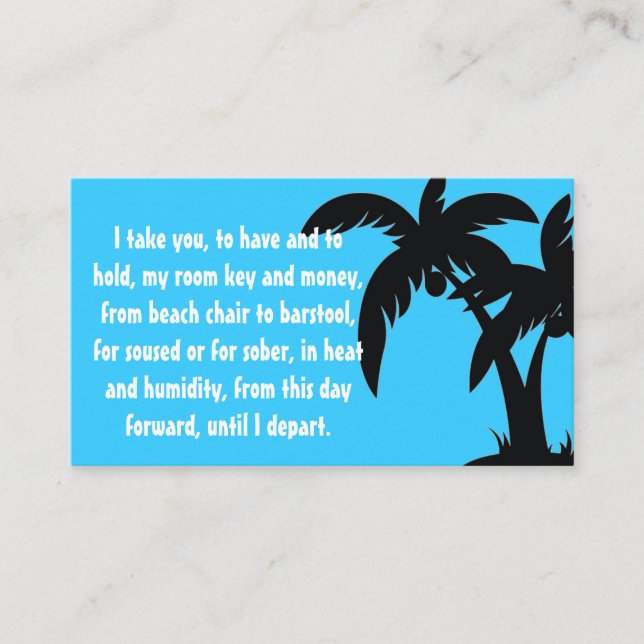 Carte D'accompagnement Insertion de clé de mariage de destination (Devant)