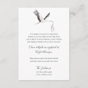 Carte D'accompagnement Insertion de fond de baby shower