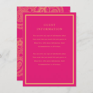 Carte D'accompagnement Insertion de Mariage Mehndi