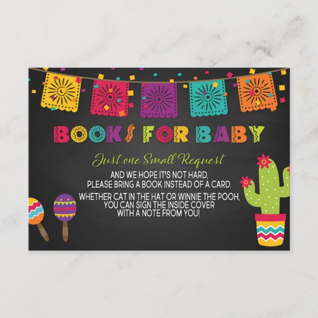 Carte D'accompagnement Insertion du carnet de Baby showers Fiesta (Devant)