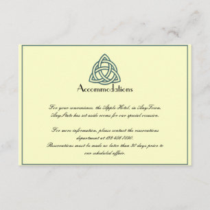 Carte D'accompagnement Insertion du Mariage de noeud Celtique turquoise