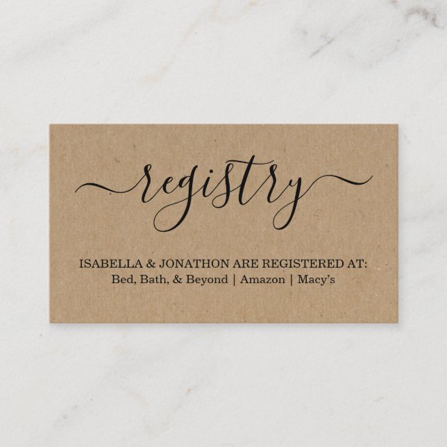 Carte D'accompagnement Insertion/fermeture de registre rustique pour invi (Devant)